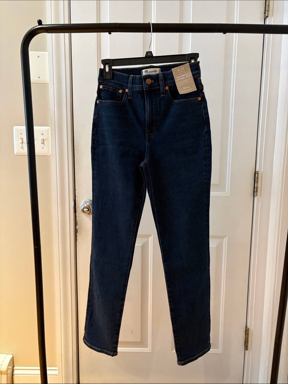 Madewell High-Rise Straight Jeans - Dark Blue Indigo